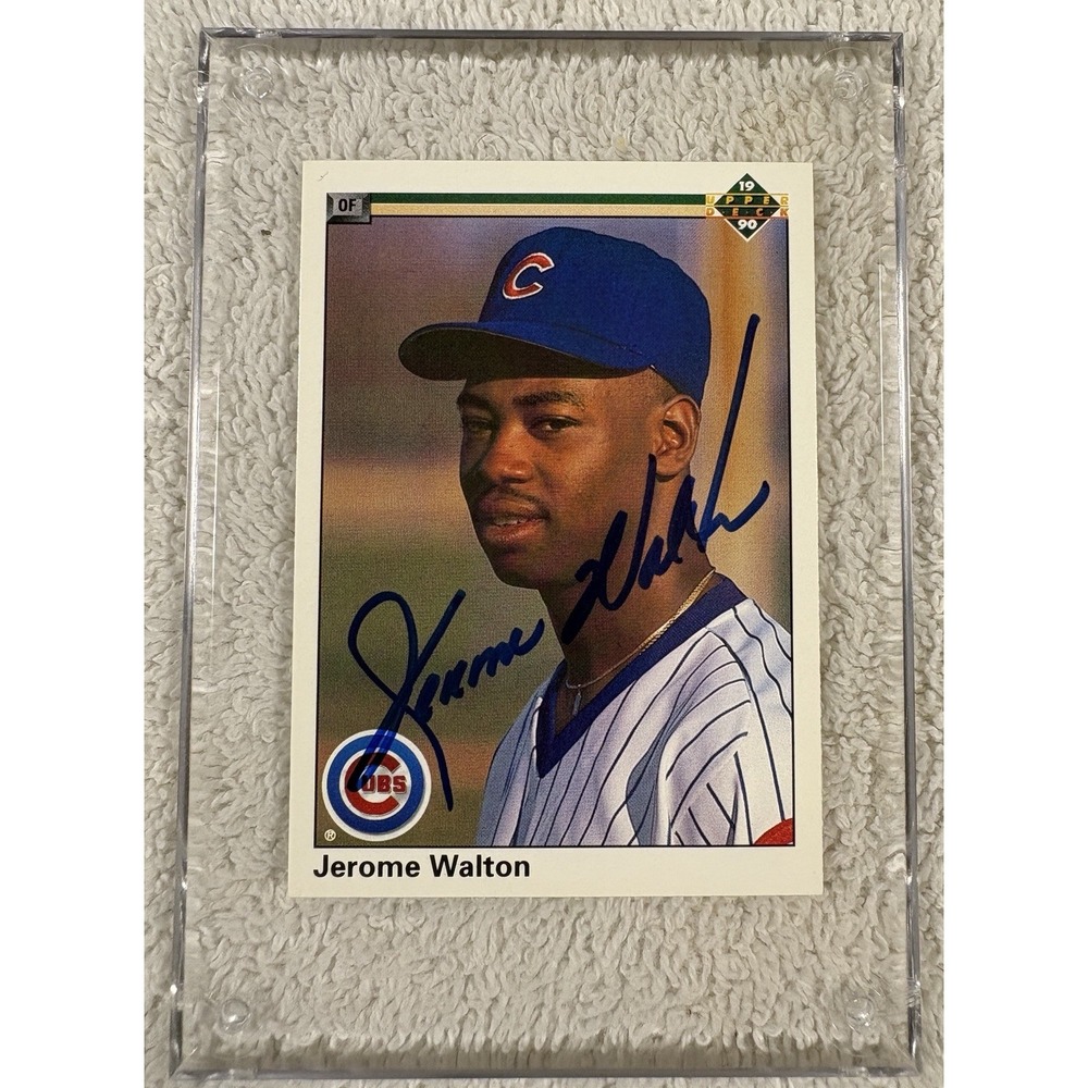 Jerome Walton Signed 1990 Upper Deck #345 Chicago Cubs Auto Baseball Card (288)